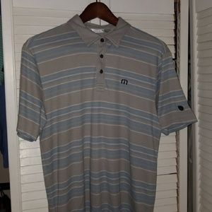 Travis Mathew Golf Shirt - light blue and grey